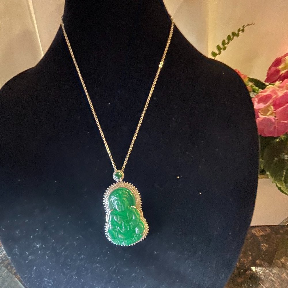 SJ Pearl Jade Buddha Necklace - Picture 2 of 4